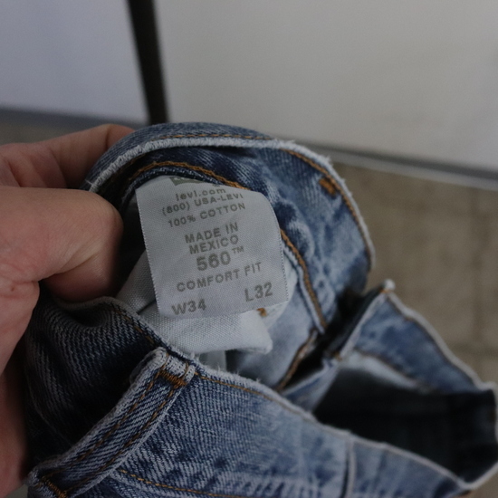 g266 2007年製 Levi’s リーバイス 560 デニムパンツ■00s 表記34インチ ブルー ジーパン バギー アメカジ ストリート 古着 古着卸 90s 80s_画像5