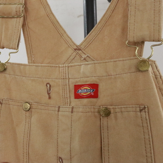 J345 2000年代製 Dickies ディッキーズ ダック オーバーオール デッドストック■00s 表記36インチ ブラウン ワーク サロペット アメカジ_画像7