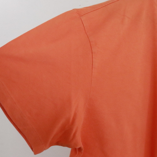 G382 2000年代製 RalphLauren ラルフローレン 半袖Tシャツ■00s 表記Lサイズ オレンジ Vネック 無地 アメカジ ストリート 古着 古着卸 90s_画像6