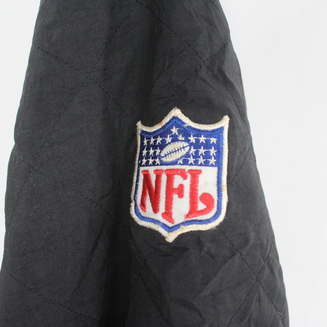 C10 90sビンテージ スターター starter NFL ブラウンズ ナイロンジャケット■1990年代製 表記XLサイズ 中綿 フーディー アメカジ 古着 激安の画像5
