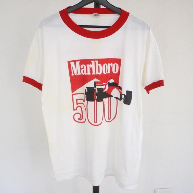 A452 80sビンテージ MEPALLION リンガーTシャツ■1980年代製 表記XLサイズ USA製 Marlboro ホワイト マルボロ アメカジ 古着 古着卸 70sの画像1