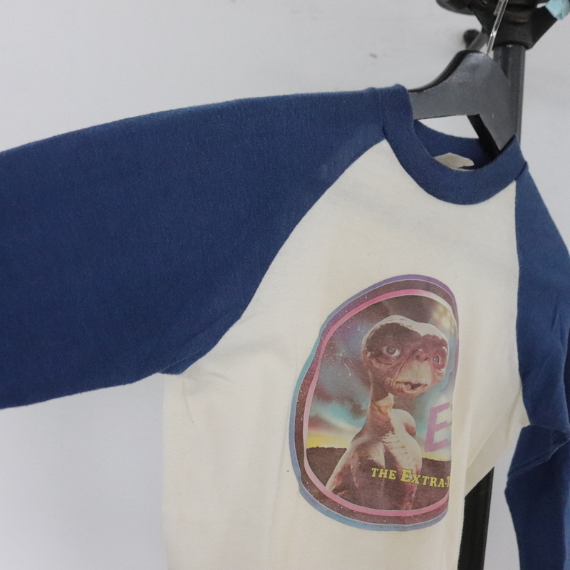 e286 80sビンテージ SPORTSWEAR ベースボールTシャツ■1980年代製 表記Mサイズ ブルー E.T ムービー アメカジ 古着 古着卸 オールド 激安の画像6