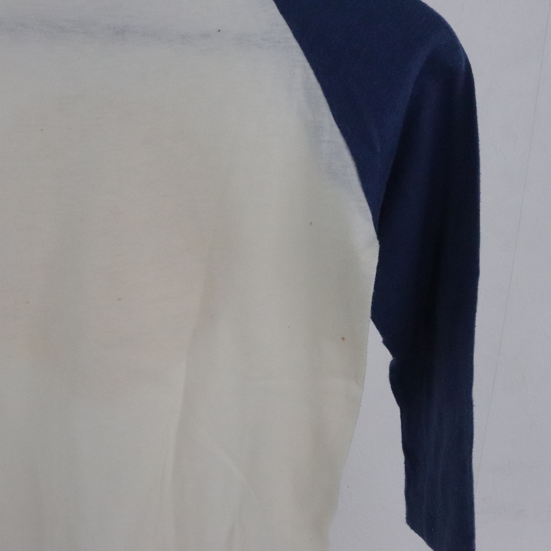 e286 80sビンテージ SPORTSWEAR ベースボールTシャツ■1980年代製 表記Mサイズ ブルー E.T ムービー アメカジ 古着 古着卸 オールド 激安の画像9