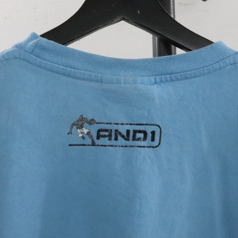 N219 2000年代製 AND1 長袖Tシャツ■00s 表記Lサイズ 水色 ロンT アメカジ ストリート古着 古着卸 オールド 激安 希少 検 90s 70s 40s 50sの画像8