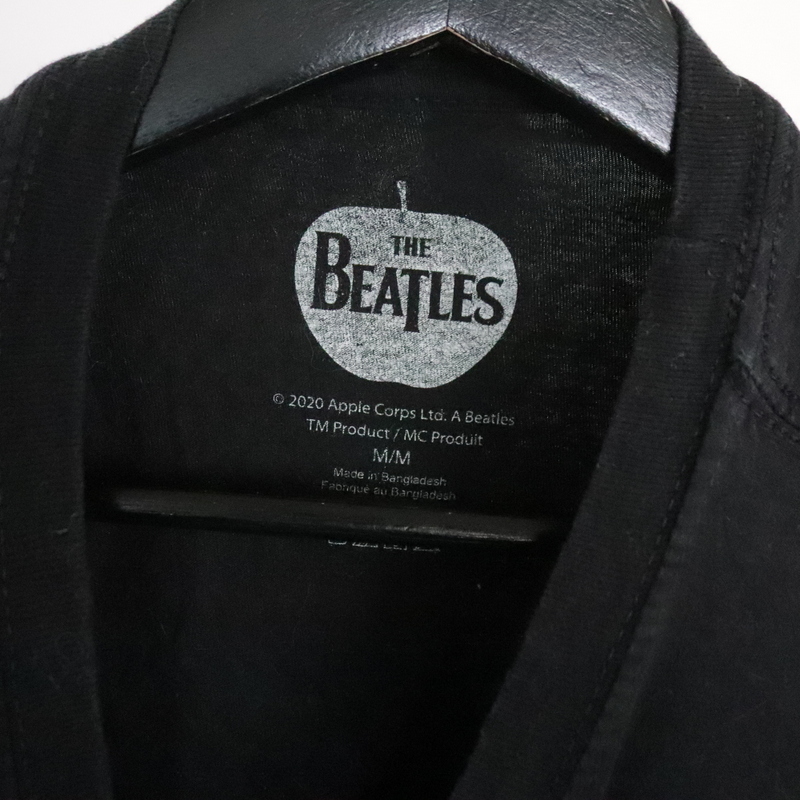h78 2000年代製 BEATLES 半袖プリントTシャツ■00s 表記Mサイズ 黒 ブラック ビートルズ ロックT バンドT アメカジ ストリート 90s 80s 70sの画像3