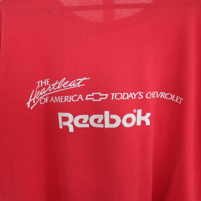 i11 90sビンテージ RUSSELL ラッセル 半袖プリントTシャツ■1990年代製 表記XLサイズ 赤 レッド Reebok アメカジ ストリート 古着 古着卸の画像5