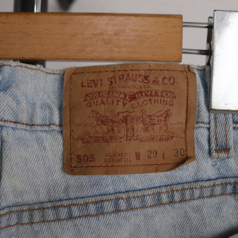 i74 90sビンテージ Levis リーバイス 505 デニムパンツ USA製■1990年代製 表記29インチ ジーパン 古着 アメカジ ストリート 80s 70s 青_画像5