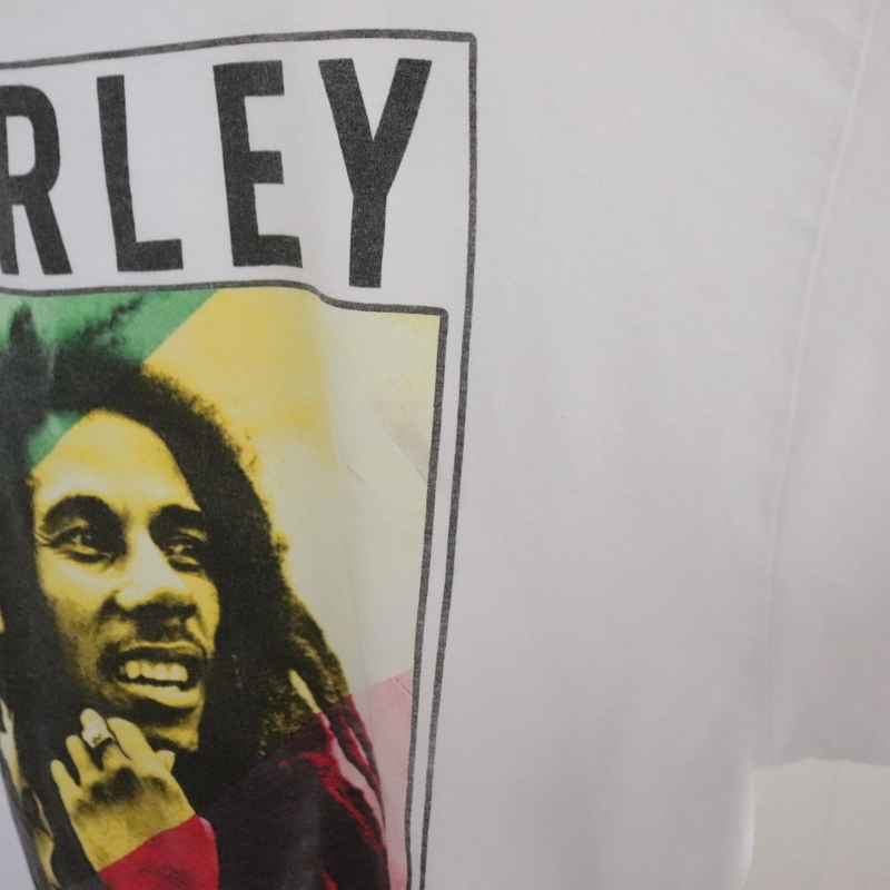 f303 2000年代製 ZION ボブマーリー BOBMARLEY プリントTシャツ■00s 表記Lサイズ 白 ホワイト アメカジ ストリート ラスタ レゲエ 古着卸の画像7