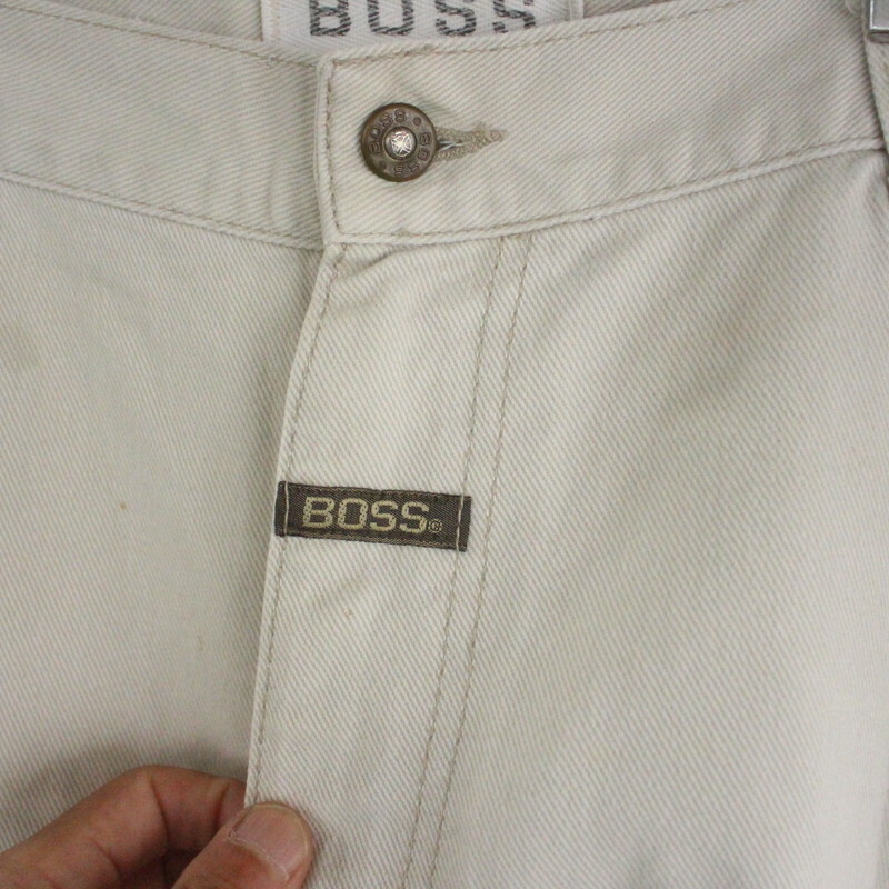 W418 90s Vintage BOSS Boss Denim шорты TALON молния USA производства #1990 годы производства надпись 38 дюймовый серый ju American Casual шорты 80s