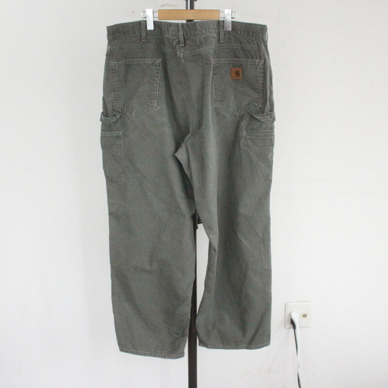 L463 2000年代製 carhartt カーハート ダック ペインターパンツ■00s 表記44インチ グリーン 緑 DMS ワーク アメカジ ストリート 古着卸の画像2