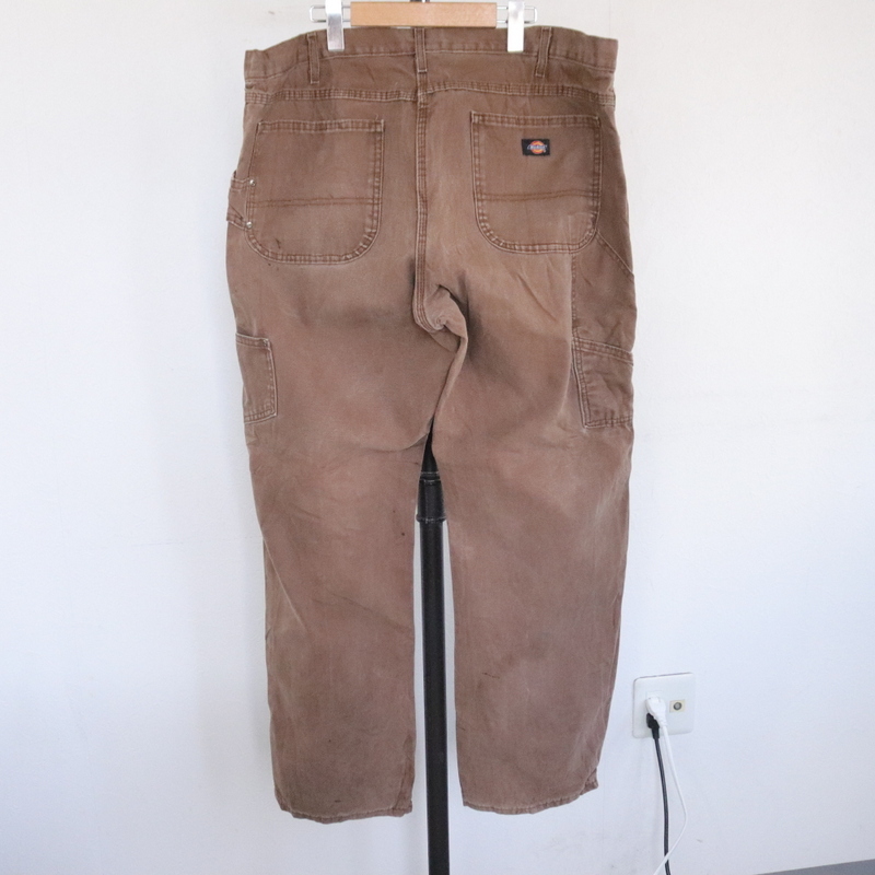 E416 2000年代製 Dickies ディッキーズ ダック ペインターパンツ■00s 表記38インチ ブラウン ワーク アメカジ ストリート 古着 古着卸 90sの画像2