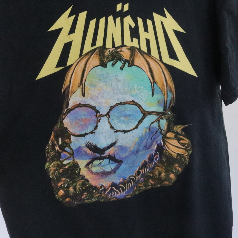 E428 2000年代製 HUNCHO 半袖Tシャツ■00s 表記Lサイズ 古着 アメカジ ストリート ブラック 90s 80s 70s 60s アート 古着卸 激安 50s _画像6