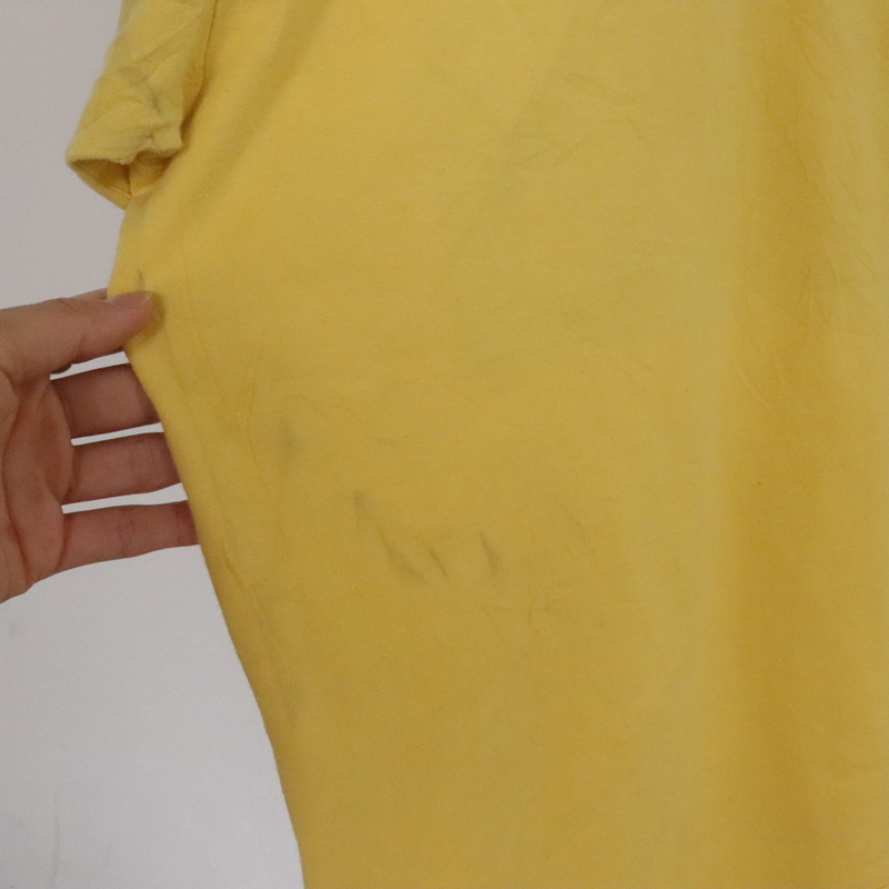 E453 2000年代製 M＆O THEDIRTYNIL 半袖Tシャツ■00s 表記Lサイズ ロック バンド 古着アメカジストリート イエロー 黄色 90s 80s 70s 60sの画像9