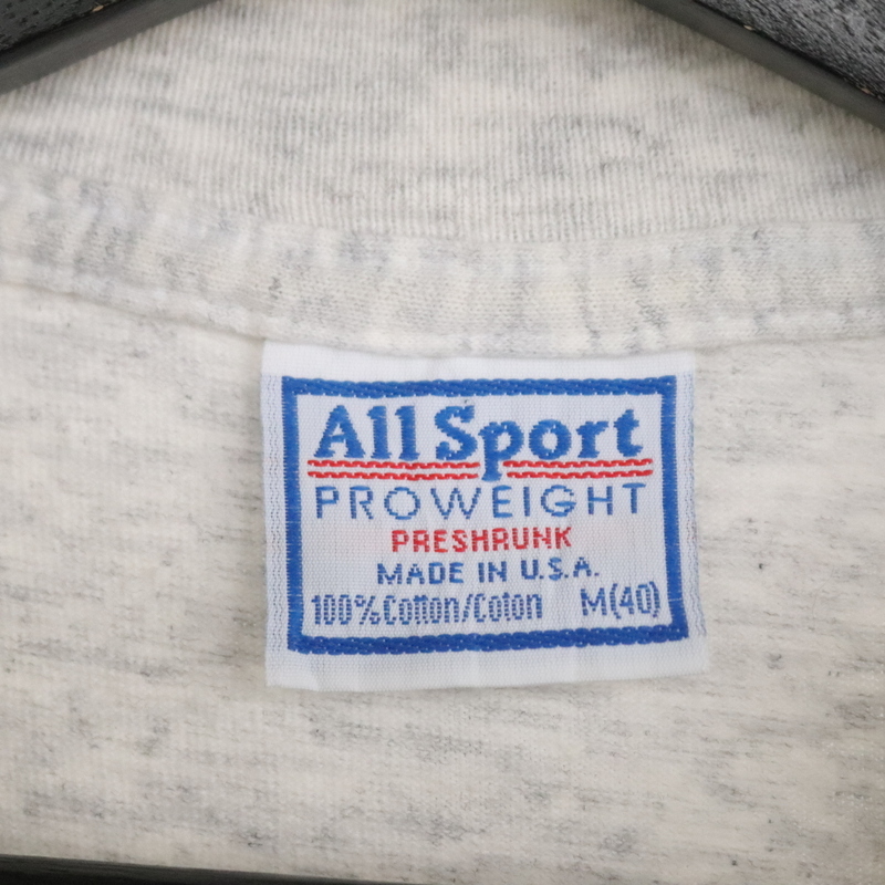 E459 90sビンテージ AllSport 半袖プリントTシャツ USA製■1990年代製 表記Mサイズ グレー 灰色 UAW アメカジ ストリート 古着 古着卸 80s_画像3