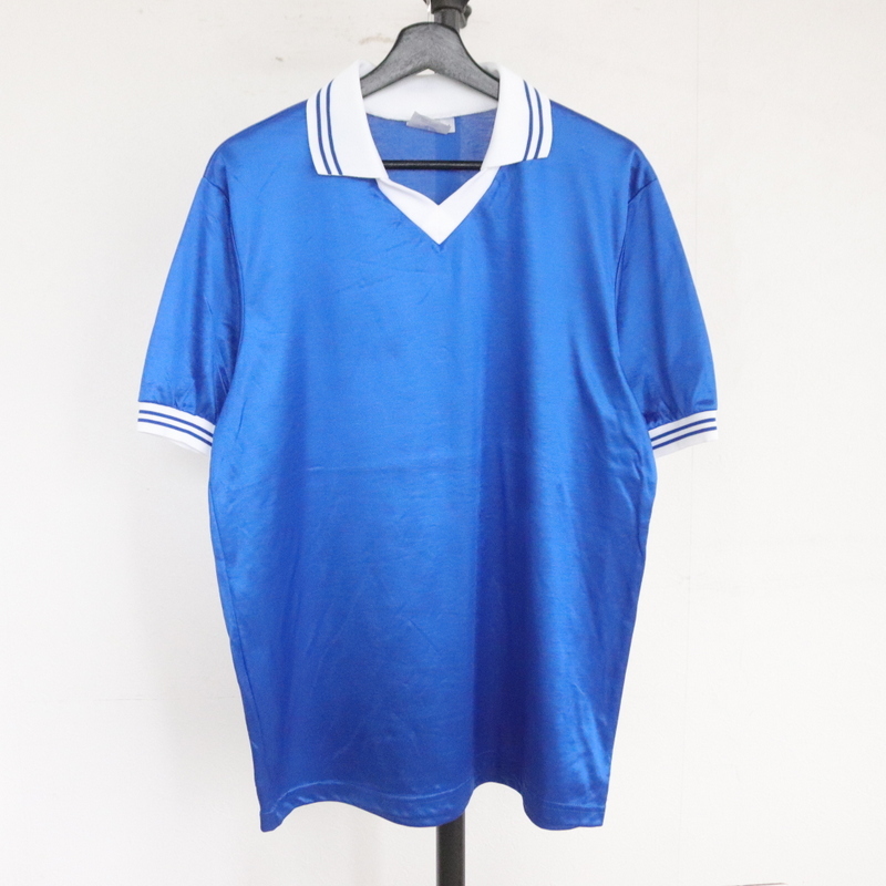 Z302 80sビンテージ HIGH5 半袖サッカーシャツ USA製■1980年代製 表記Mサイズ ブルー アメカジ ストリート アンティーク 古着卸 激安 90sの画像1