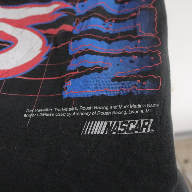 Z318 2000年代製 CHECKEREDFLAG 半袖レーシングTシャツ■00s 表記XLサイズ ブラック 黒 NASCAR GOODYEAR 古着 古着卸 オールド 激安 希少の画像8