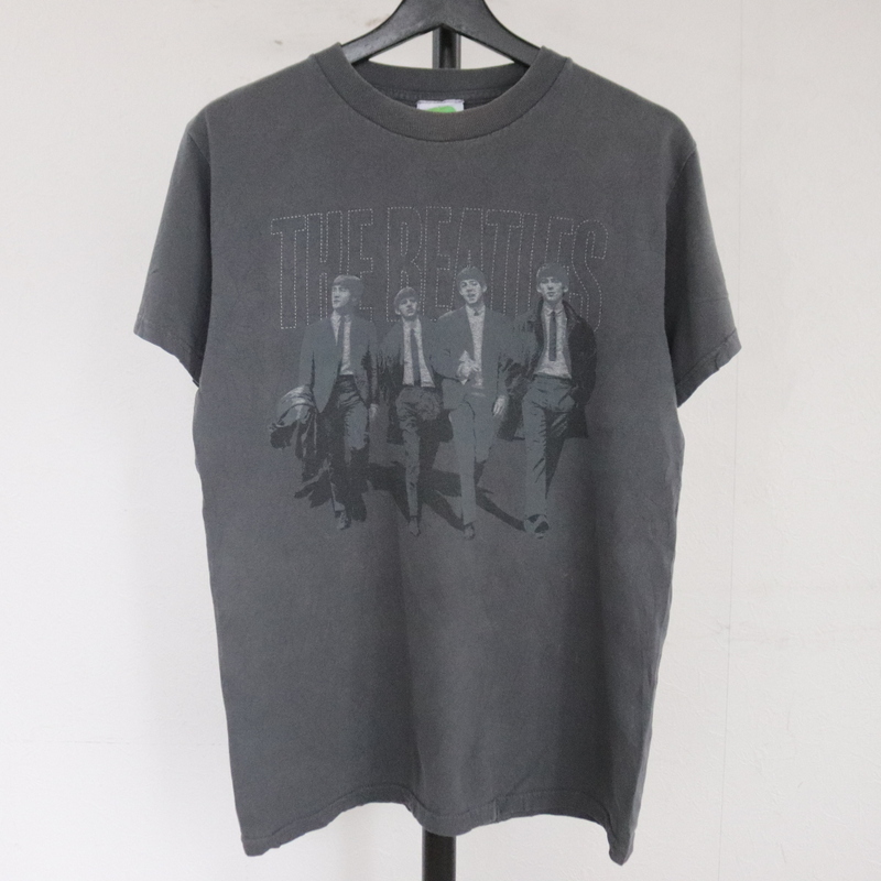 Z327 2009年製ビンテージ THEBEATLES ビートルズ 半袖Tシャツ■00s 表記Sサイズ 古着 アメカジ ストリート グレー ロック バンド 90s 80sの画像1