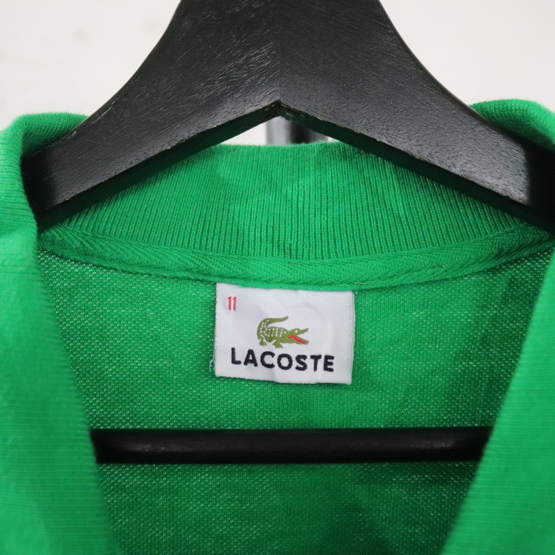 Z357 90sビンテージ LACOSTE ラコステ 半袖ポロシャツ■1990年代製 表記11サイズ 古着 アメカジ ストリート グリーン 80s 70s 60s 古着卸の画像3