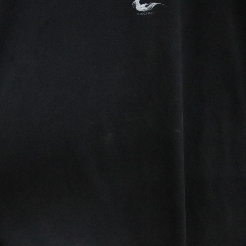Z378 2003年製ビンテージ ハーレーダビッドソン 半袖プリントTシャツ USA製■00s 表記2XLサイズ ブラック 黒 ドラゴン イーグル 古着卸 90s_画像7
