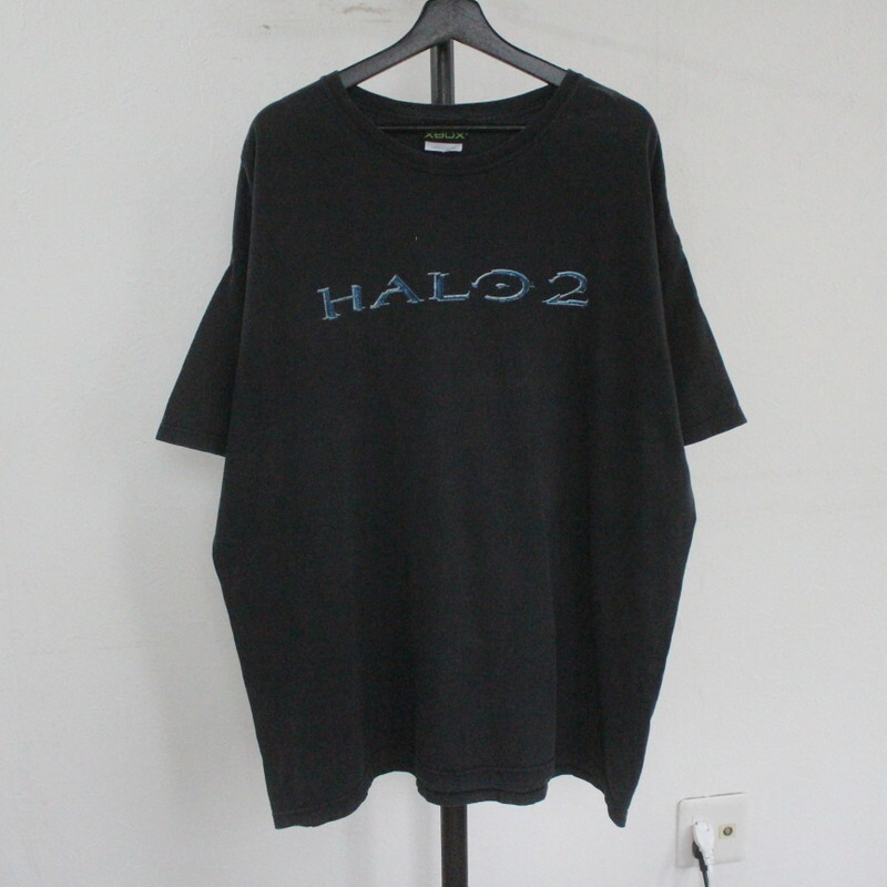 D423 2006年製ビンテージ XBOX HALO2 プリントTシャツ■00s 表記2XLサイズ 黒 ブラック アメカジ ストリート ビッグサイズ ゲームT 90s 80sの画像1