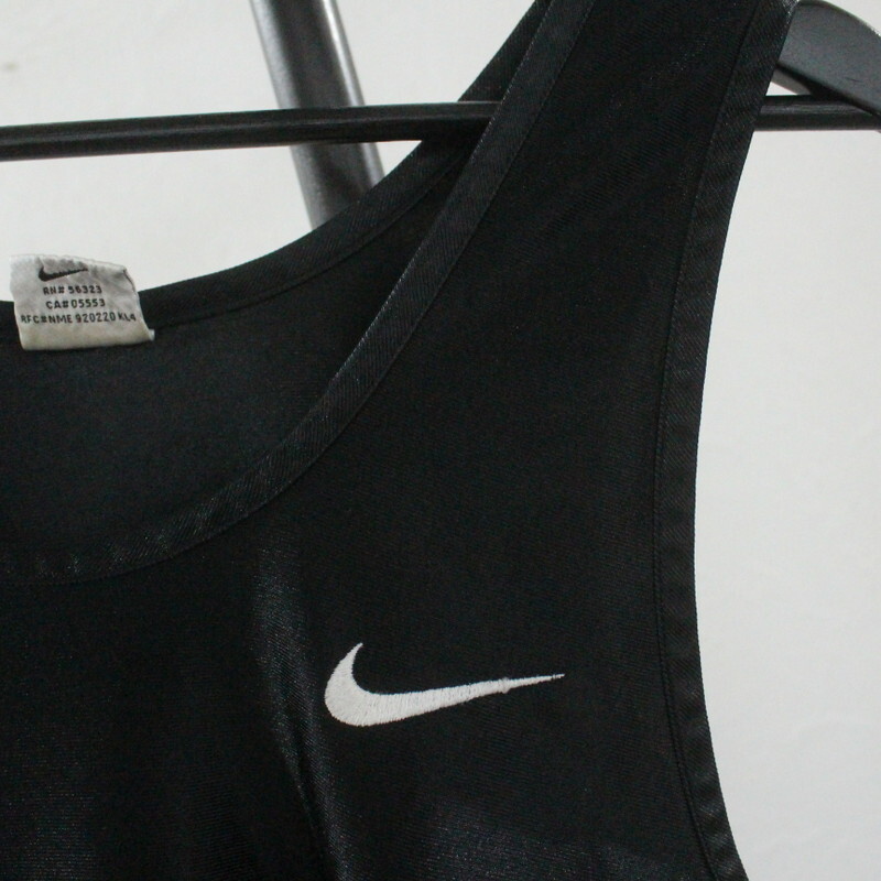 D434 90s Vintage NIKE Nike майка USA производства #1990 годы производства надпись XL размер черный чёрный игра рубашка American Casual Street б/у одежда .80s