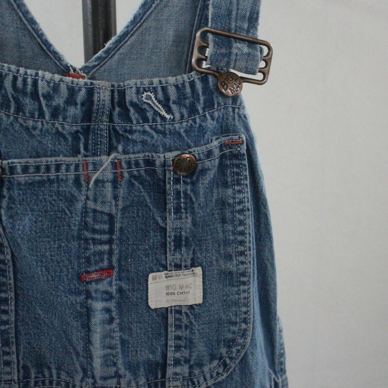 D494 70s Vintage BIGMAC big Mac Denim overall #1970 period made 30 -inch blue American Casual Work overall old clothes .60s 80s
