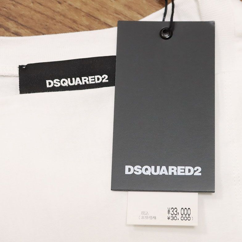 1円/DSQUARED2/Lサイズ/ロゴ プリントTシャツ S74GD0814 ジャージー伸縮◎ 半袖 ディースクエアード 新品/白/ホワイト/gc179/_画像5