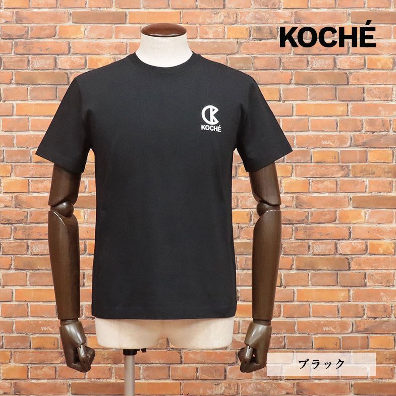 1円/23SS/KOCHE/XXSサイズ/丸首Tシャツ ジャージー快適 ロゴ 刺繍 シンプル ミニマル イタリア製 半袖 ストリート 新品/黒/ブラック/id250/_画像1