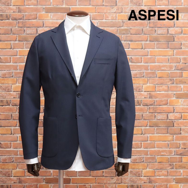  spring summer /ASPESI/S size / Anne navy blue jacket CJ01 WIM Kiyoshi . summer wool . stretch plain Italy made new goods / navy blue / navy /if103/