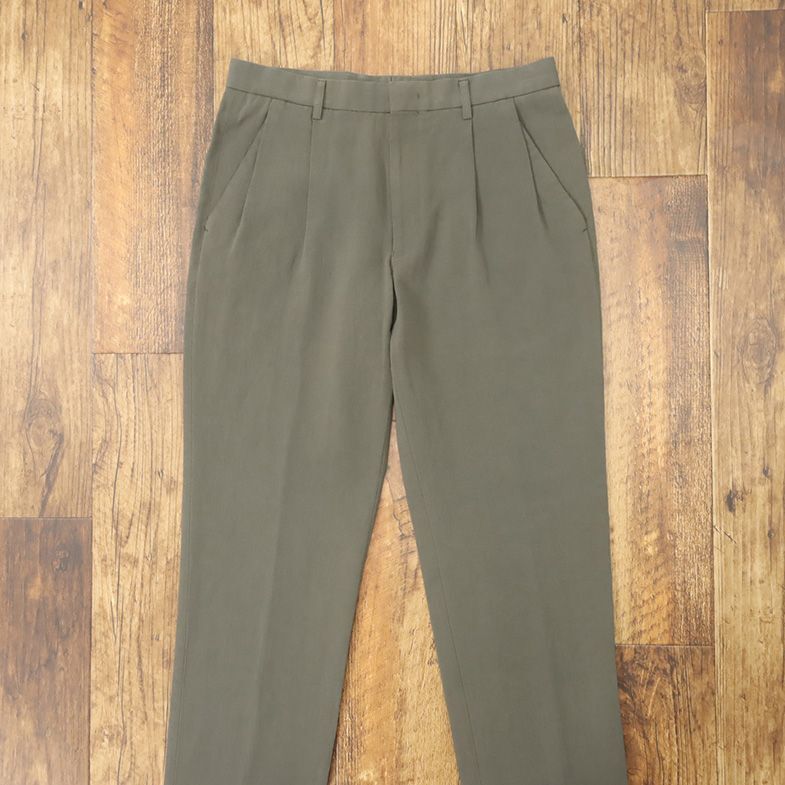 1 jpy / spring summer /LANVIN COLLECTION/52 size / slacks pants .... Kiyoshi .linentsu il plain two tuck made in Japan new goods / khaki /gf144/