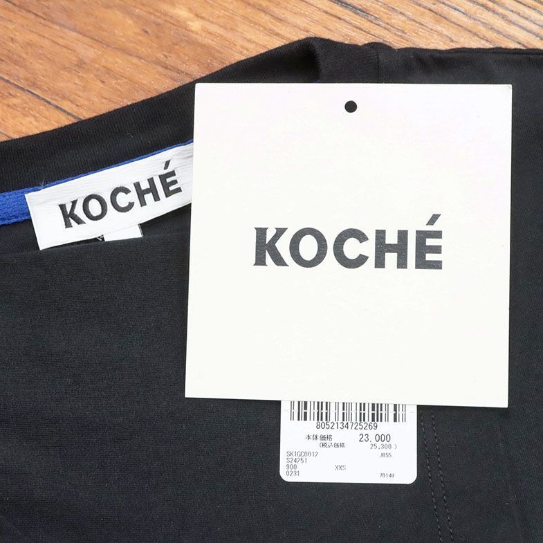 1円/23SS/KOCHE/Sサイズ/丸首Tシャツ ジャージー快適 ロゴ 刺繍 シンプル ミニマル イタリア製 半袖 ストリート 新品/黒/ブラック/id250/の画像6