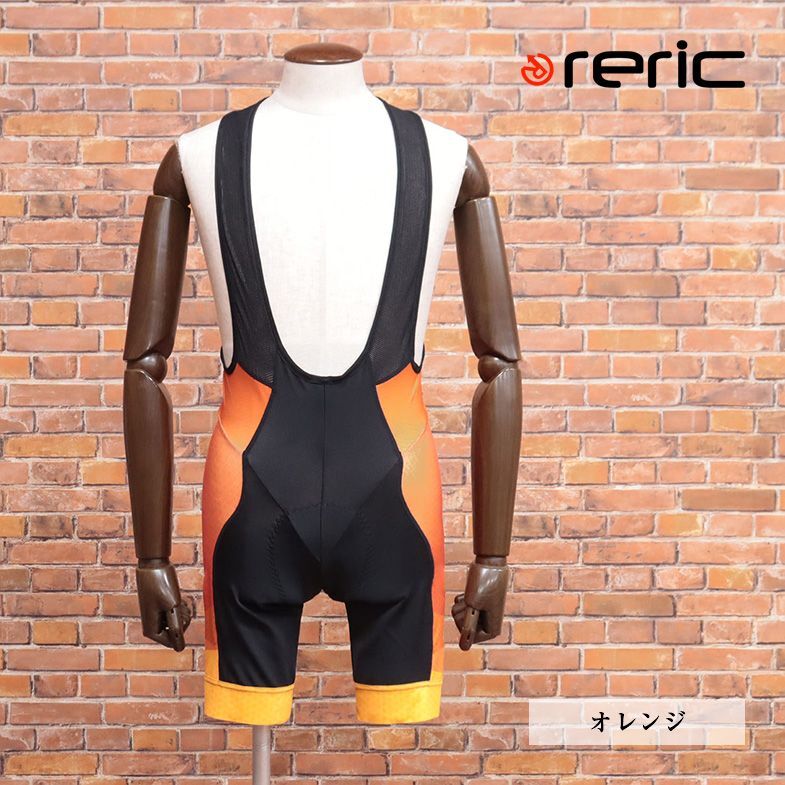 1円/春夏/reric/Sサイズ/訳 国産ビブショーツ 吸汗速乾 通気性◎ 滑り止め レリック サイクルブランド 新品/オレンジ/ib307/_画像1