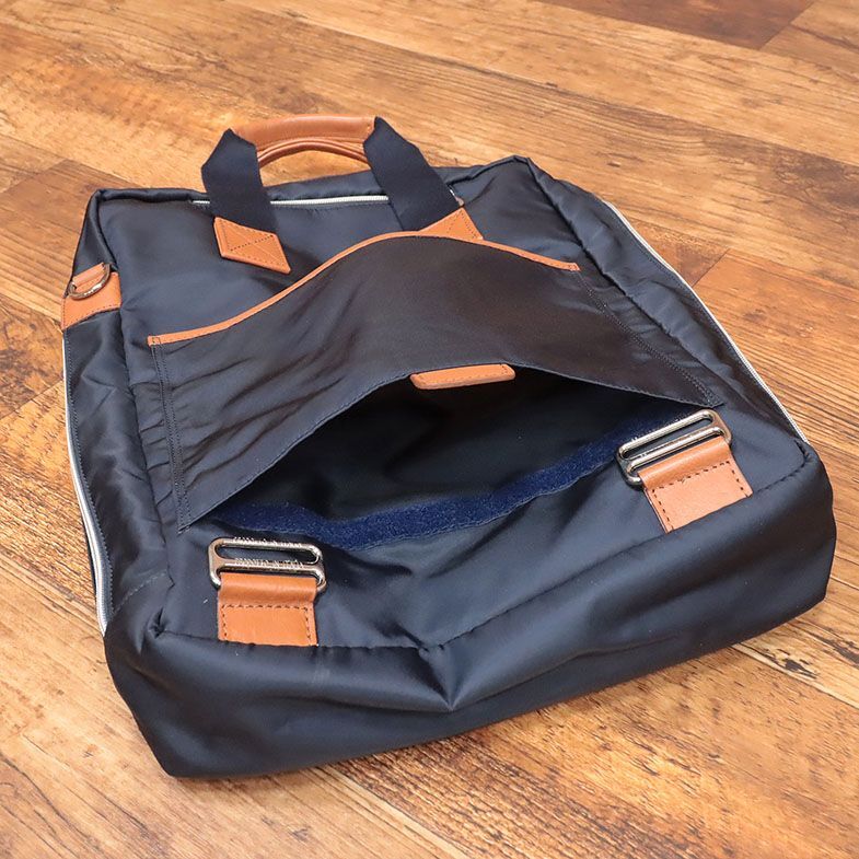 1 jpy /GIACOMO VALENTINI/ translation 2WAY bag PREDATOR-01 water-repellent endurance CORDURA Limo nta company leather switch Italy made new goods / navy blue / navy /ie465/