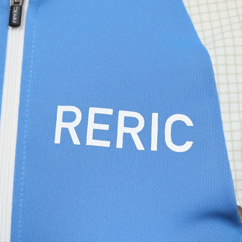 1 jpy / spring summer /reric/M size / cycle jersey made in Japan short sleeves check switch lady's relic new goods / blue / blue /iy109/