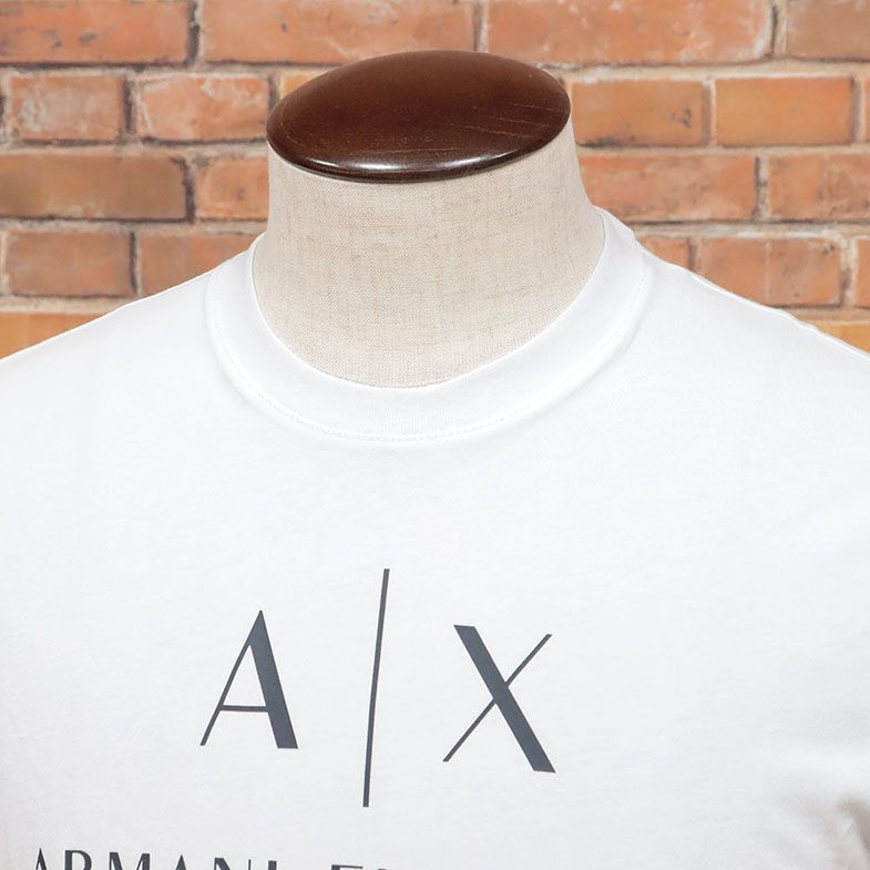 A|X ARMANI EXCHANGE/Lサイズ/丸首Tシャツ 8NZTCJ Z8H4Z ジャージー伸縮 ロゴ レタード プリント 半袖 新品/白/ホワイト/ic607/の画像2