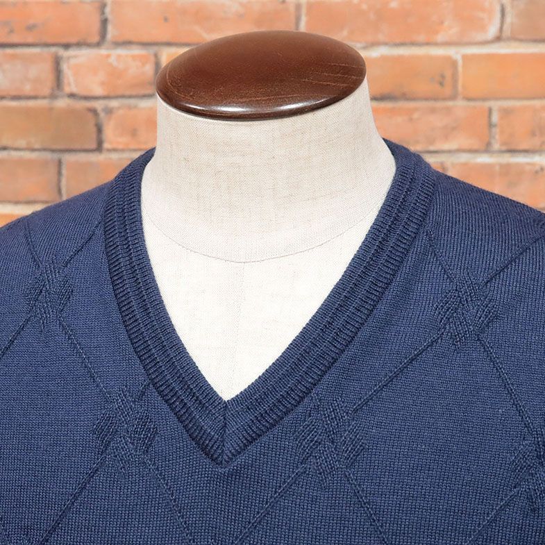 1 jpy / spring summer /MIERU/S size / made in Japan summer knitted Kiyoshi .linen.a-ga il pattern retro on goods beautiful .mi L new goods / navy blue / navy /id316/