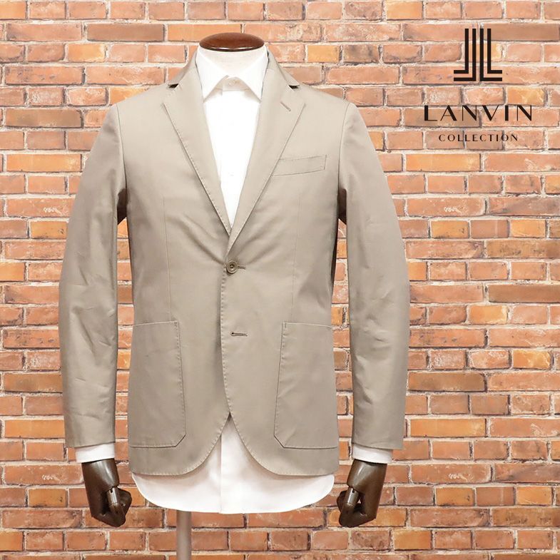 春夏/LANVIN COLLECTION/50サイズ/国産ジャケット ハリ コシ ツイル 無地 きれいめ ベーシック 大人 新品/ベージュ/ib143/_画像1