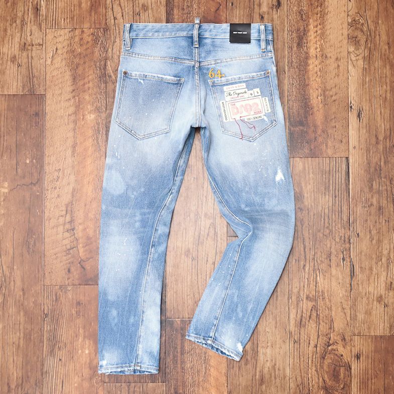 DSQUARED2/42サイズ/デニムパンツ S74LB0738 SEXY TWIST JEAN ダメージ パッチワーク加工 イタリア製 新品/青/ブルー/id135d/_画像3