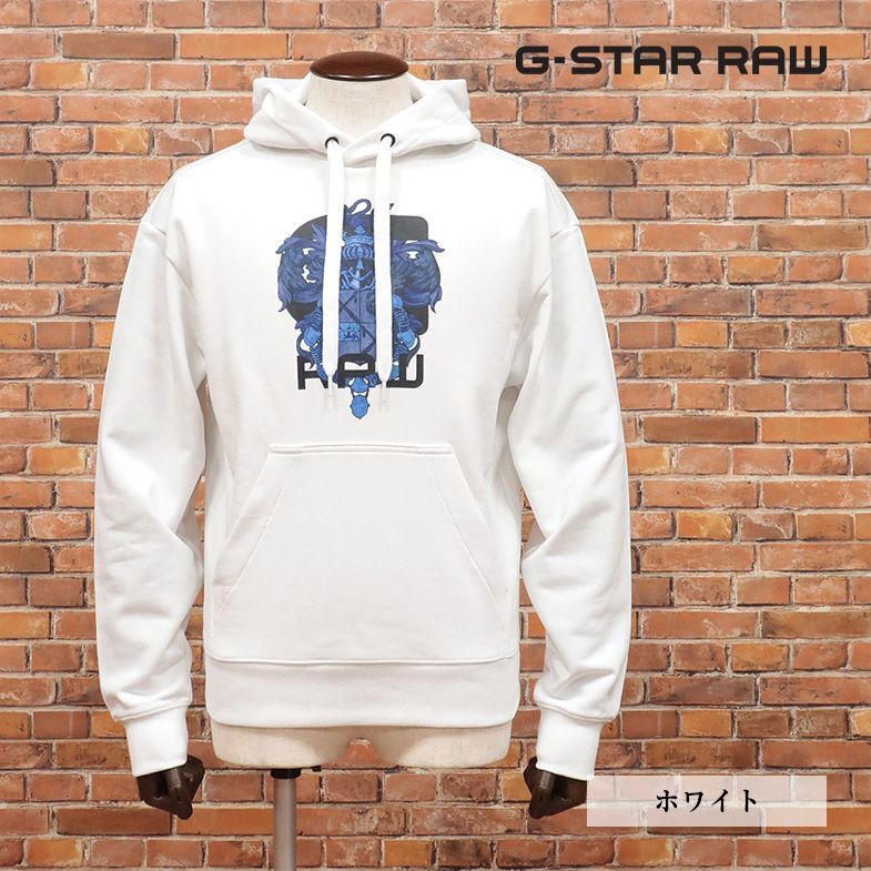 1円/G-STAR RAW/Sサイズ/プルオーバー パーカー TOGRUL STOR GRAPHIC 9 HOODED SW L/S D16941-A613 ロゴ＆紋章 新品/白/ホワイト/ia217/_画像1