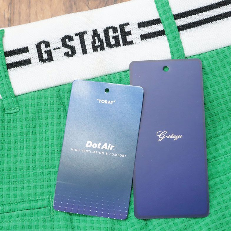 1円/春夏/g-stage/48サイズ/ゴルフ パンツ 清涼 通気性DotAir サッカー ストレッチ ティーポケット ゴム 美脚 新品/緑/グリーン/ie105/_画像8