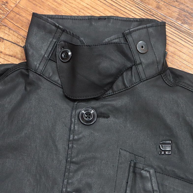 1円/G-STAR RAW/XSサイズ/ハーフコート SCUTAR UTILITY TRENCH D14002-7101 コーティング加工 ちょいワル 新品/黒/ブラック/ia117/の画像7