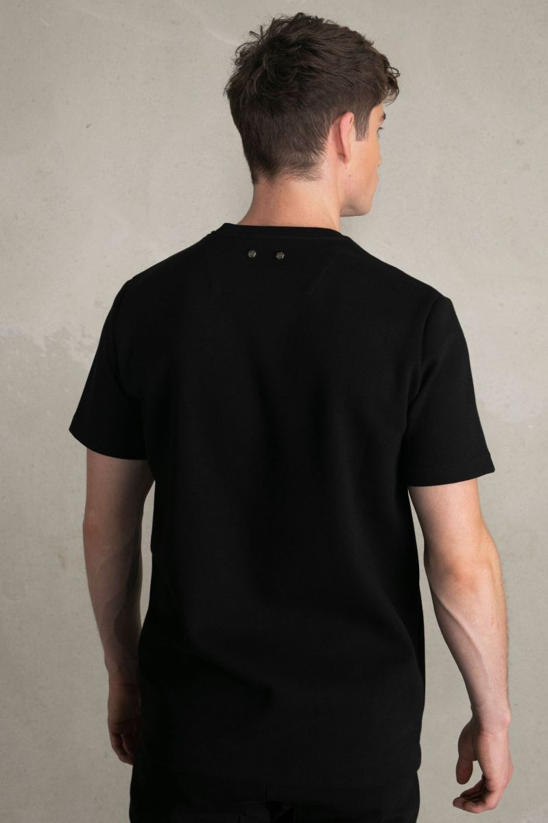 BALR./Sサイズ/丸首Tシャツ B1112.1051 Q-Series Straight T-shirt ロゴ プレート 伸縮性◎ ヨーロッパ製 半袖 新品/黒/ブラック/ib249/