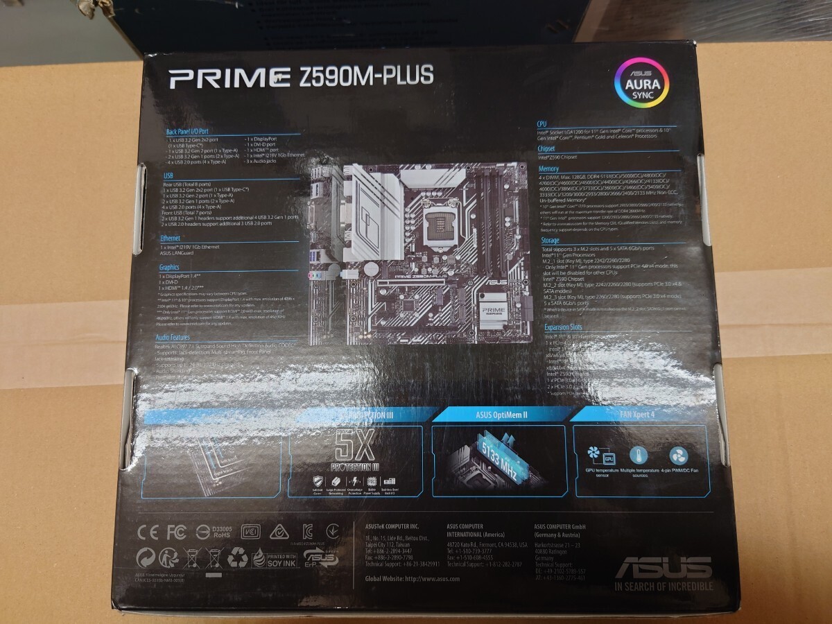 【新品・未開封】「 ASUS PRIME Z590M-PLUS 」 LGA 1200 Intel M-ATX 第10 11 世代 RGB マザーボードの画像3