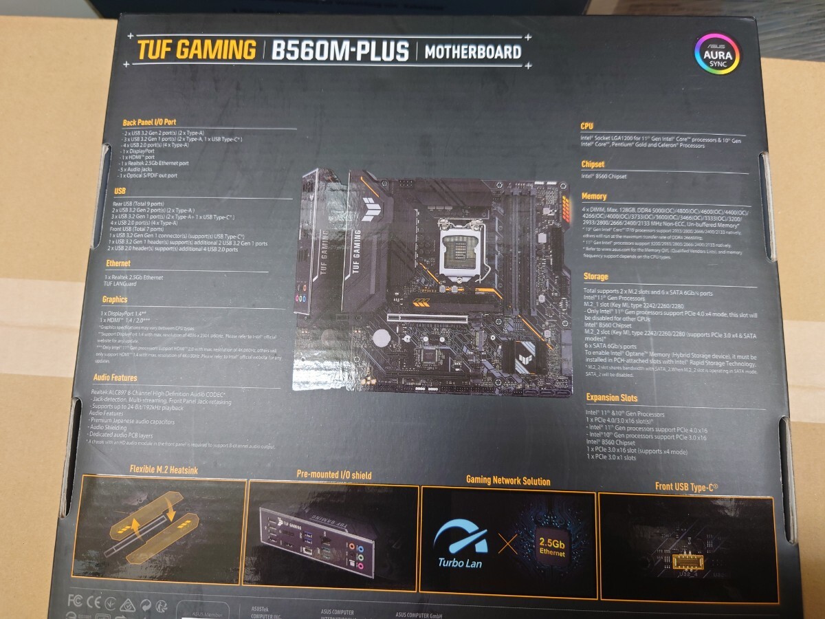 【新品・未開封】「 ASUS TUF GAMING B560M-PLUS 」 LGA 1200 Intel M-ATX 第10 11 世代 マザーボードの画像3