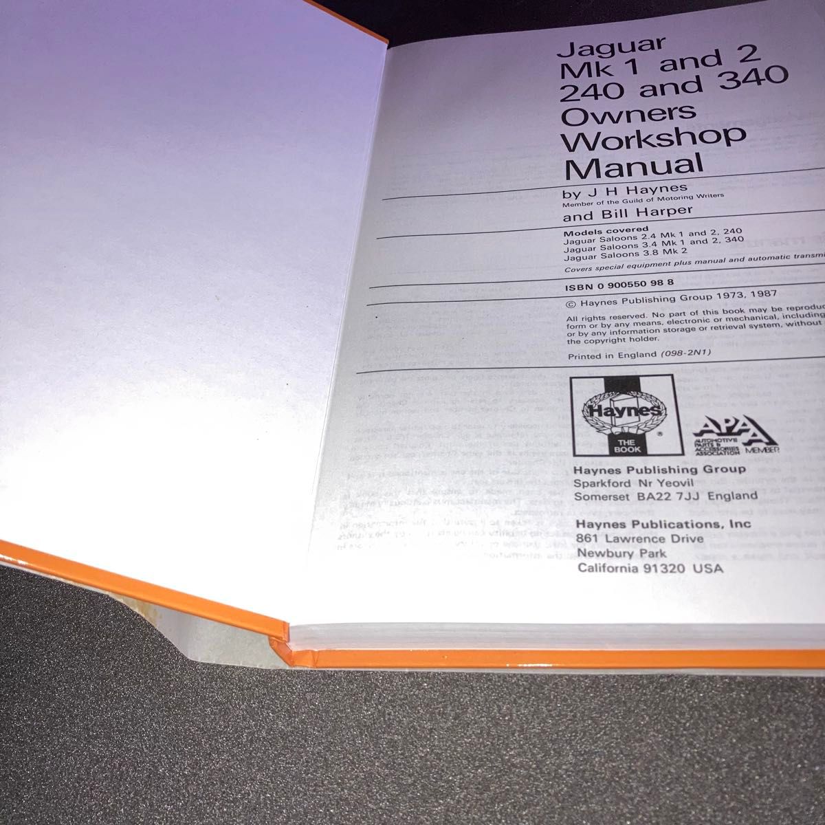 Haynes Manual ヘインズ マニュアル ジャガーサルーンMK1.2 240 340 ワークショップマニュアル
