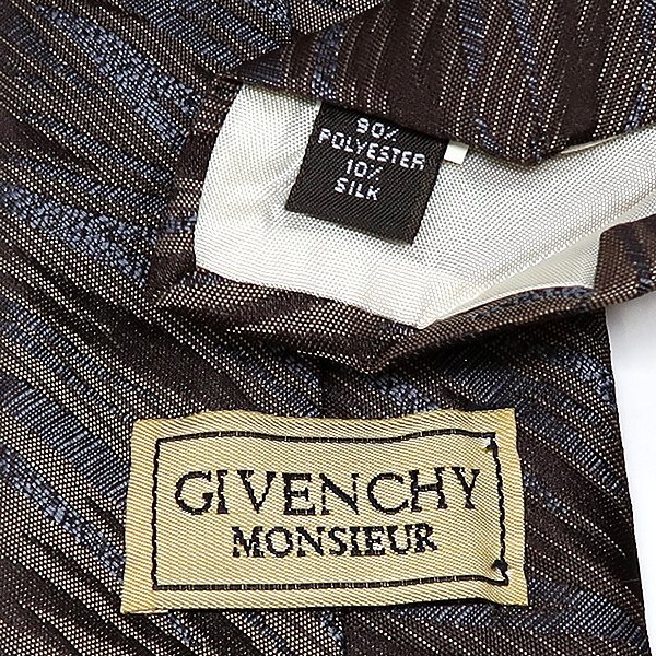 1円～ ★DKG NT16★ GIVENCHY MONSIEUR ジバンシー ネクタイ 茶 ジバンシィ　ジバンシーネクタイ_画像4