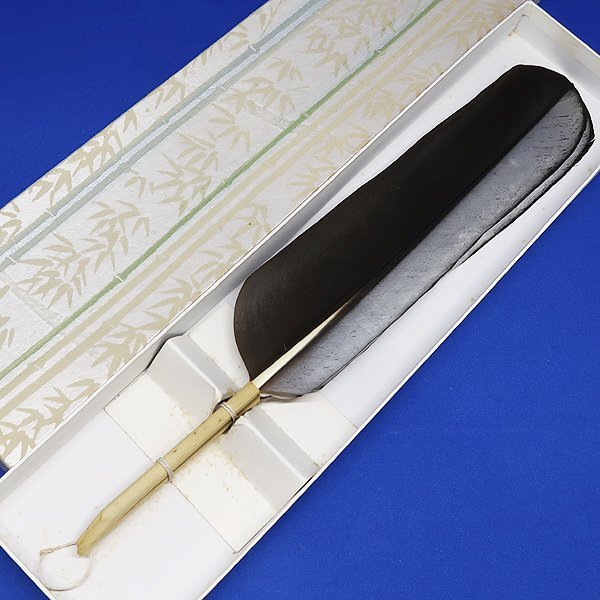 DKG* free shipping * tea utensils three tsu feather manner . feather . three tsu feather . feather . length 33cm paper boxed ②