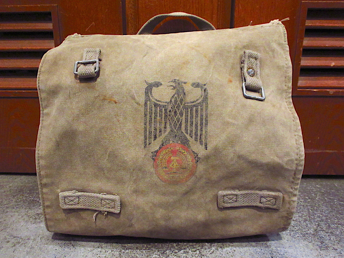  Vintage * милитари WEST GERMANY парусина сумка *240411c8-bag-ot Германия армия портфель ручная сумочка 