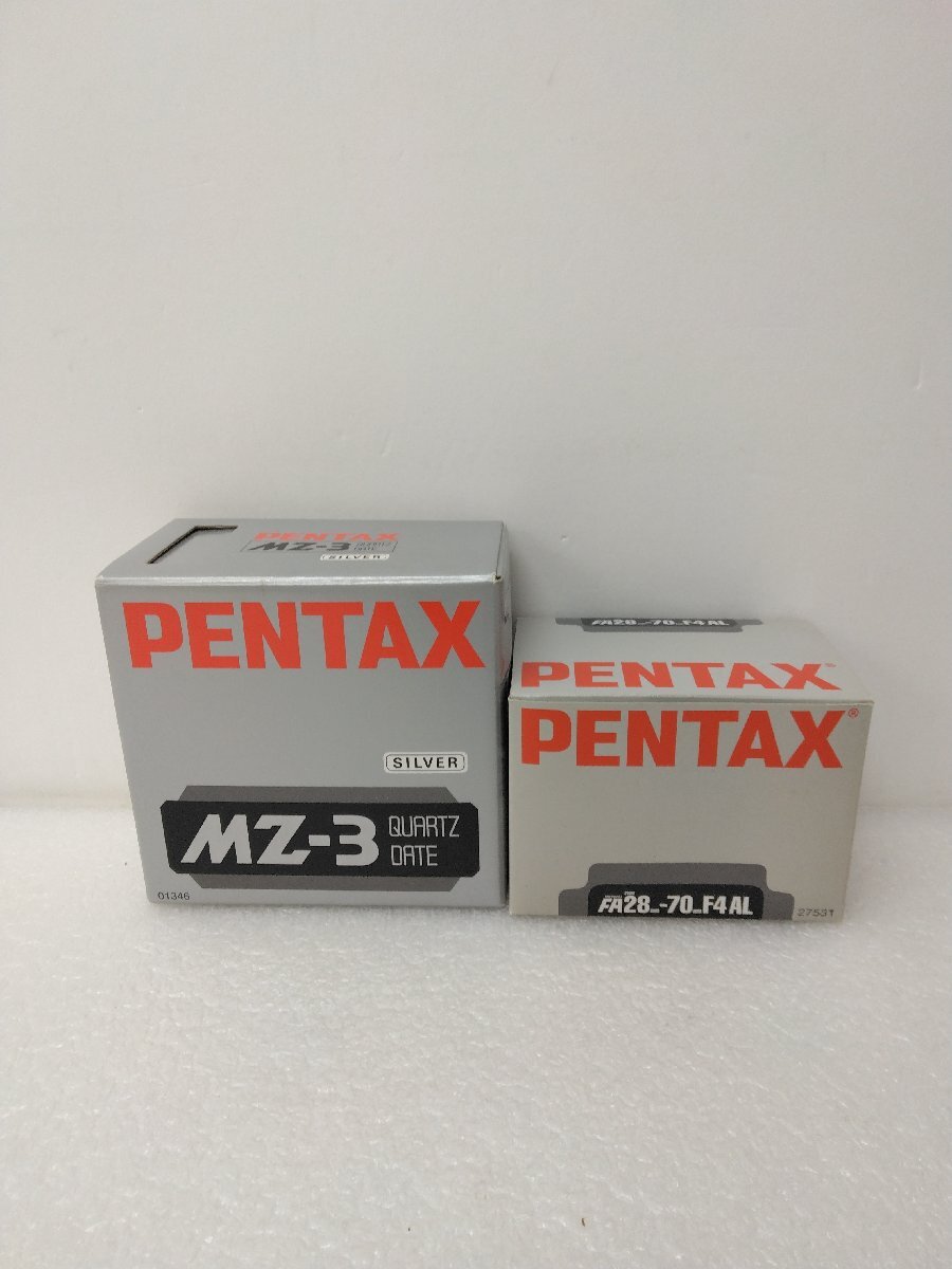 PENTAX フィルムカメラ MZ-3 QUARTZ DATE SILVER レンズ(ズーム) FA28-70 F4 AL 2個セット ジャンク品の画像1