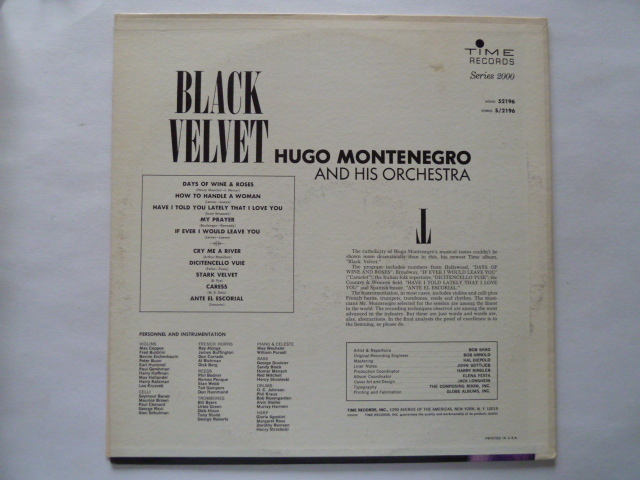 ◎★ムード ■ ウーゴ・モンテネグロ / HUGO MONTENEGRO ■ BLACK VELVET_画像2